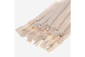 SHUNLI #3 Beige Zippers for Sewing - Bulk Nylon Coil Zipper Close End Zippers - Zipper Repair Replacement for Tailor Sewing Crafts Bags - 20 Inch 20PCS