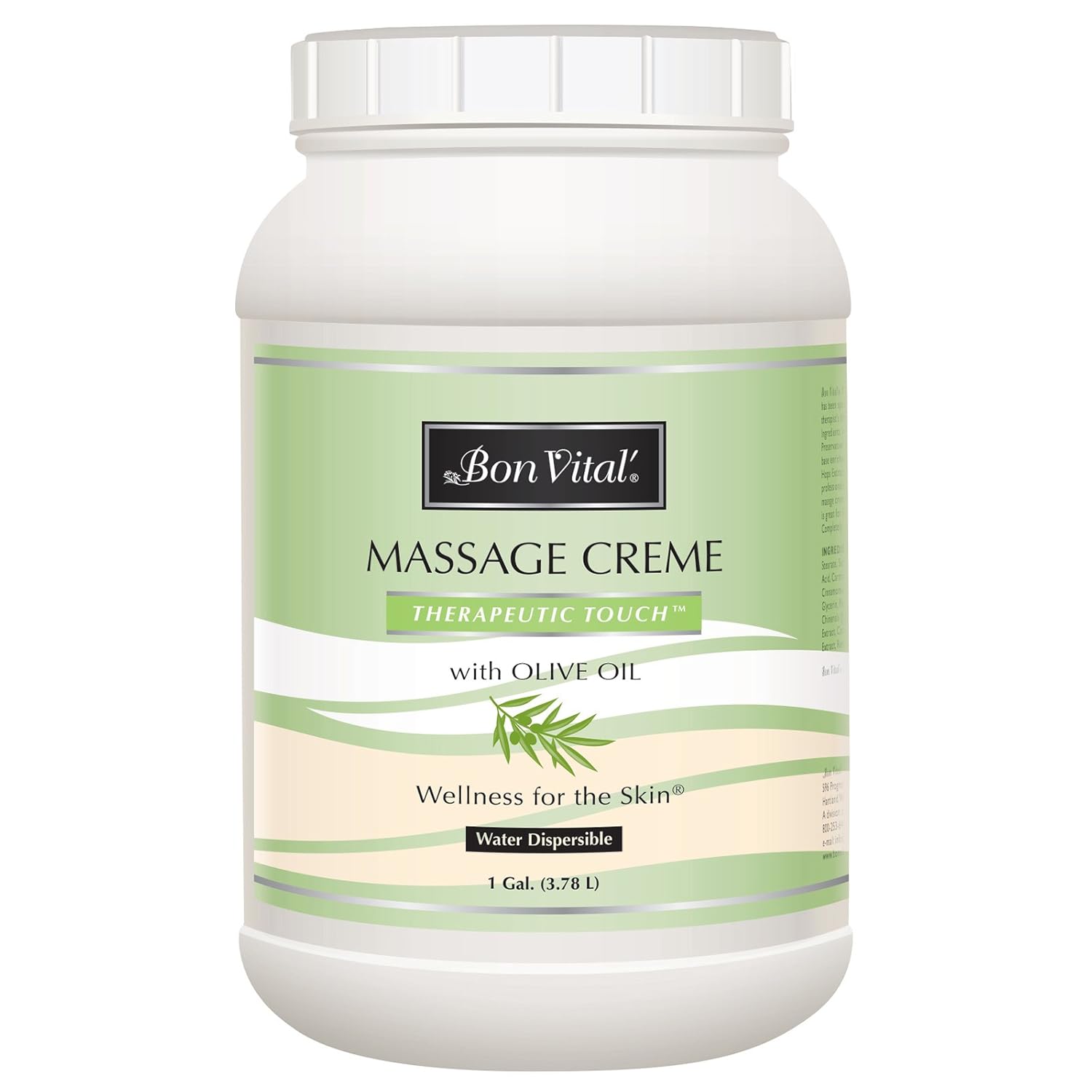 Bon Vital' Therapeutic Touch Massage Creme, Professional Massage Therapy Cream with Olive Oil to Repair Dry Skin & Soothe Sore Muscles, Full Body Moisturizer For Youthful Looking Skin, 1 Gallon: Industrial & Scientific