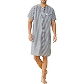 Latuza Men's Plaid Nightshirt Cotton Sleep Shirt