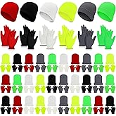 Handepo 60Pcs Kids Winter Beanie and Gloves Bulk Knit Hats Gloves Warm Unisex Cold Weather Winter Gifts for Boy Girl Homeless