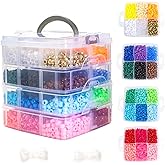 Gxueshan 4500 Pcs Acrylic Pony Beads Bulk Large Hole Plastic White Green Gold Red Black Blue Pink 24 Assorted Colors Kandi Hair Beads for Crafts Friendship Bracelet Jewelry Making Kit Set (4500)