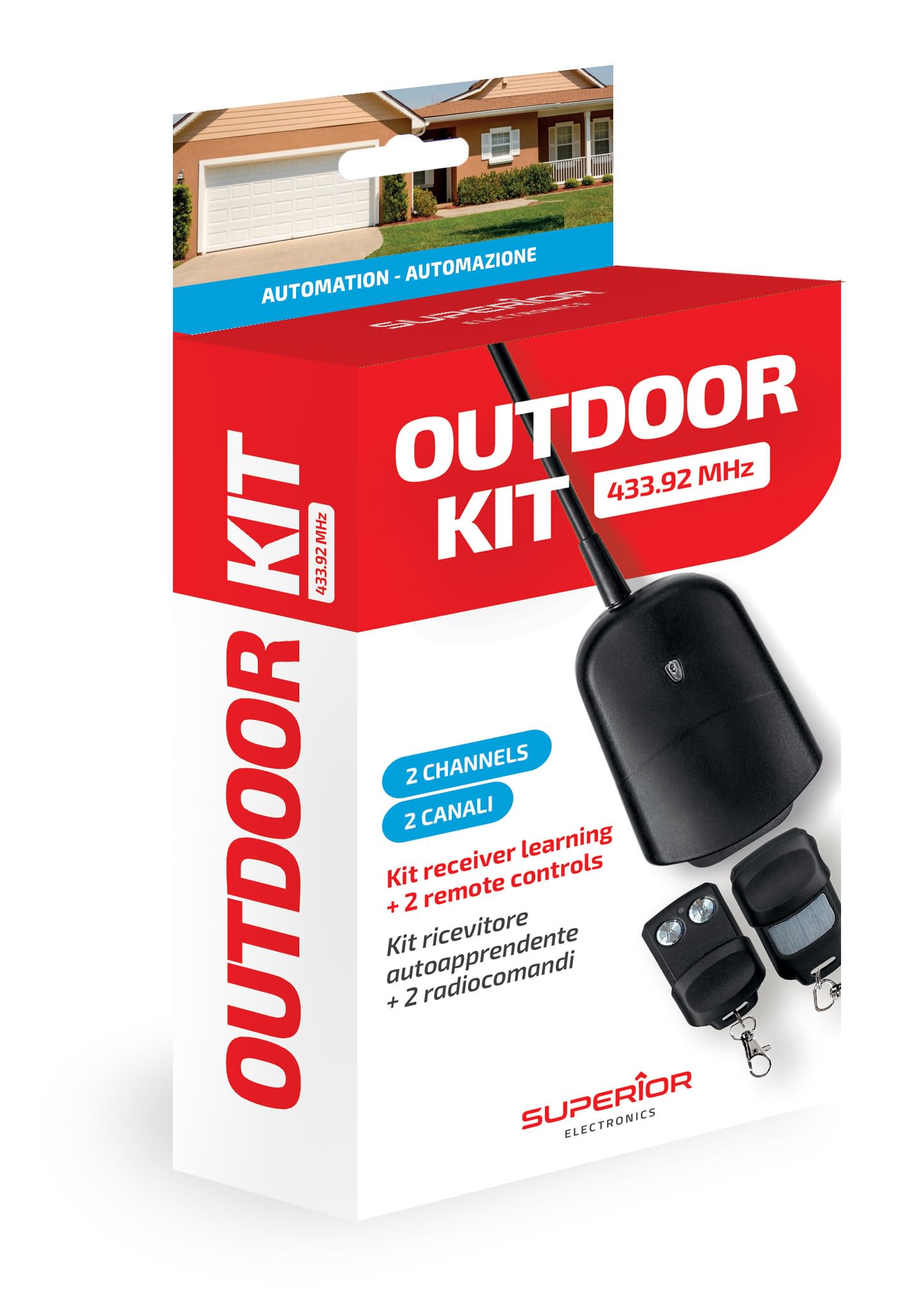 Superior Electronics 433.92Mhz 2 Channel Automatic Gate/Door RF Receiver Kit for Adults