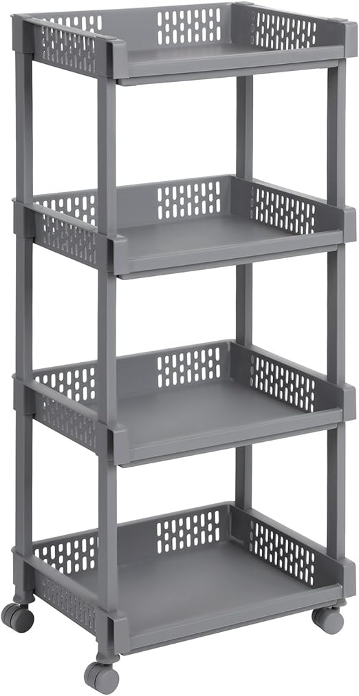 SONGMICS Carrito de Cocina con Ruedas, Estantería de 4 Niveles, 86 cm