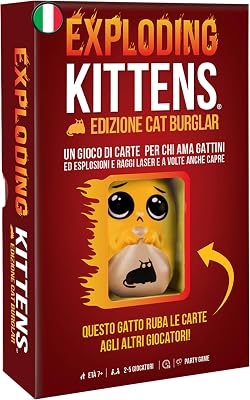 Asmodee Edition Cat Burglar – Brettspiel für Familien und Freunde – Spielkarten – lustiges und schnelles Partyspiel – 2 – 5 Spieler – 7+ Jahre – Italienische Ausgabe