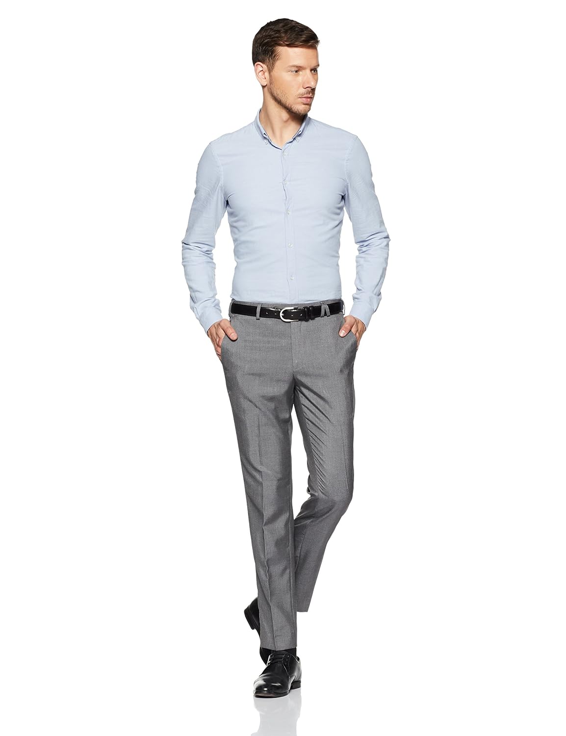 park avenue men's slim fit formal trousers