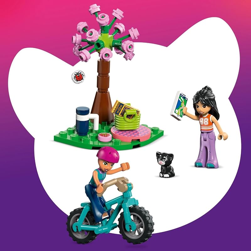 Friends Cabaña de Glamping en la Naturaleza – Casa de Juguete con 2 Mini Muñecas, Figura de Gato y Accesorios Inc. Camas y Comida – Regalo de Cumpleaños para Niñas de 6+ Años – 42682