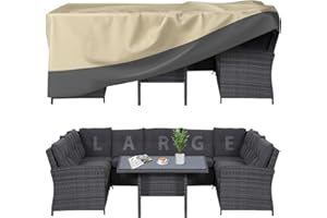 KIKCOIN Patio Furniture Covers Waterproof Heavy Duty, 110"x84"x28" Large Outdoor Dining Table and Chair Covers, Anti-UV, General Purpose Outside Sectional Sofa Set Covers