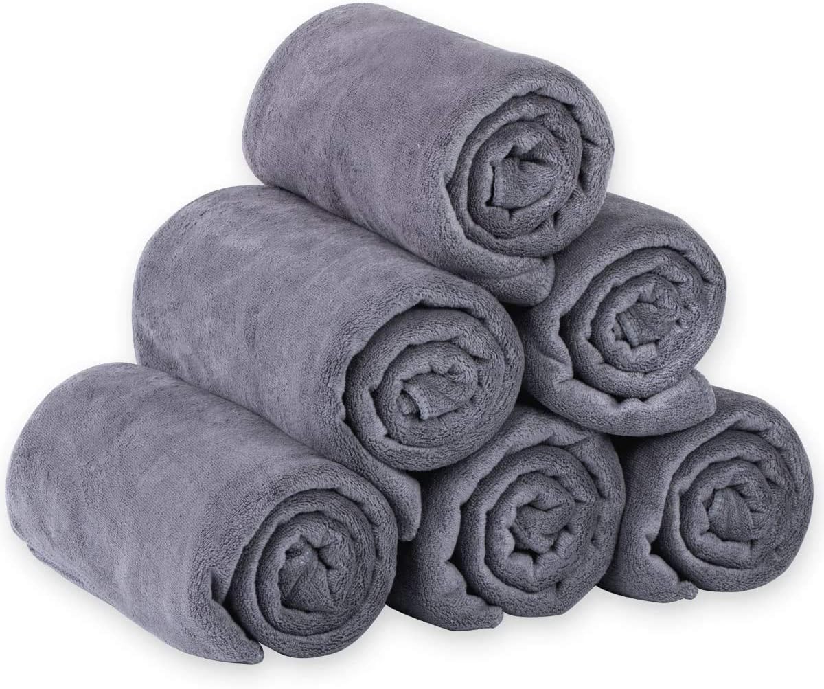 F4D PACK OF 4 BATH SHEETS, Grey, Large size 80 x 140cm - Image 3