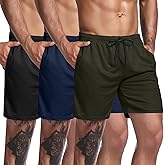 COOFANDY Men's 3 Pack Workout Gym Shorts Mesh Athletic Shorts Lightweight Bodybuilding Training Short Pants with Pockets
