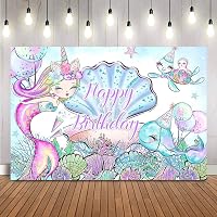 Mermaid Birthday Tablecloth – Disposable Plastic Rectangle Cover, 54 X 108 Inches, For Kids Girls Party
