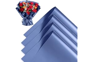 Buperor 20 Sheets Flower Bouquet Wrapping Paper, 22.5 x 22.5 inch Folding Package Floral Wrapping Paper for Wedding Birthday Valentine's Day Gift DIY Bouquets Sapphire Blue