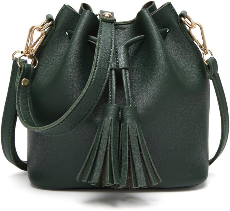 ABBY KLEIN Crossbody Bags for Women Bucket Bag Small Purse Drawstring with Tassel