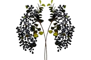 M2cbridge 2 Pcs Artificial Berries Plastic Foam Blueberry Christmas Picks Floral Arrangement 23" Tall (Blue)