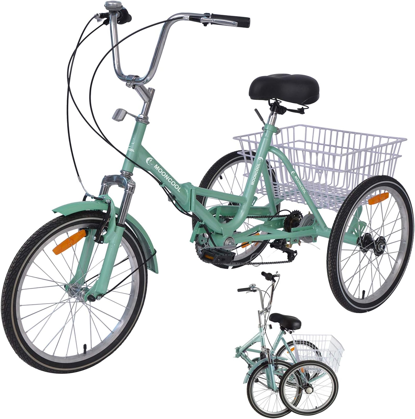 VANELL Tricycle Bike Teenager, 3 Wheeled Bicycle 14"/16" /20“/24”/26“ W/Large Size Basket for Shopping Exercise Recreation