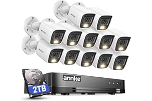 ANNKE 16CH 2MP Wired Security Camera System with Smart Dual Light, Vehicle/Person Detection, 16 Channel DVR and 12PCS 1080P IP67 Outdoor Surveillance CCTV Cameras, 2TB HDD for 24/7 Home Security