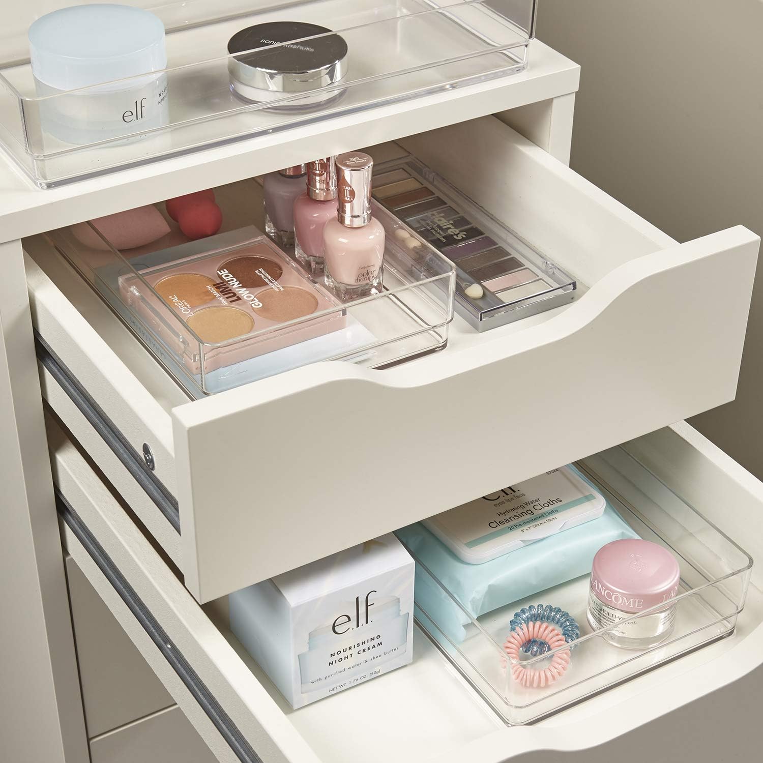 STORi Clear Plastic Drawer Organizers 12" x 6" x 2" l Set of 3: Home & Kitchen