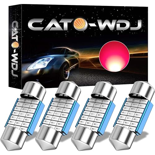 31mm DE3175 LED Festoon, Canbus Error Free 3021 DE3022 DE3023 Bulbs Red, 21SMD 3014 Chipsets for Car Interior Dome Map Trunk Light,1.22 inches 31mm Festoon Bulbs, 4pcs Red