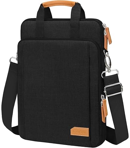MOSISO Verticale Laptop Schoudertas, Computertas, Ruit Gewatteerde