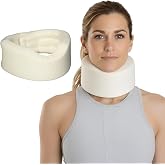 Sammons Preston Soft Cervical Collar, 2", Neck Brace, Pain Support, Cream | Soft foam cervical collar with adjustable closure for neck pain and injury recovery support