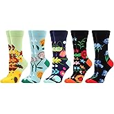 WeciBor Women's Funny Colorful Novelty Pattern Cotton Crew Socks Funky Gifts for Mum