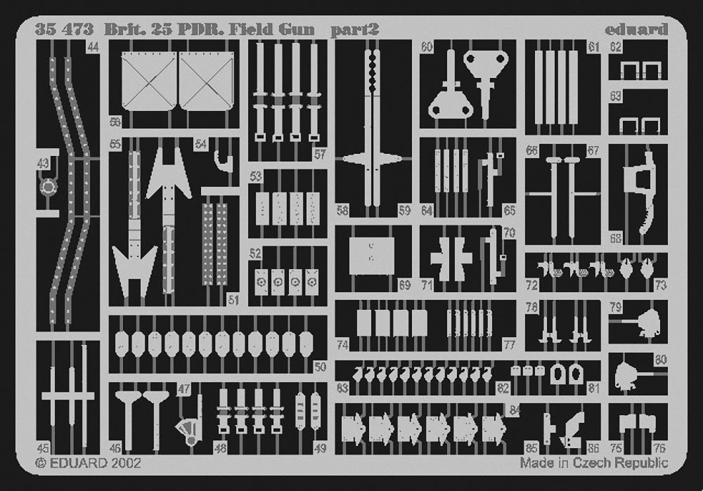 Eduard Accessories 35473 Model Kit British 25 Pointer Field Cannon Photo Etching Kit
