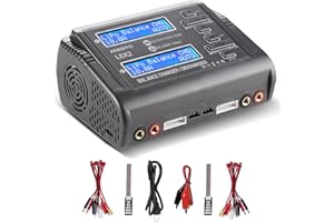 HTRC LiPo Charger RC Dual Battery Charger Discharger 10A Fast Balance Battery Charger for RC 1-6S LiPo LiHV Li-ion Life 1-15S NiCD NiMH PB Smart Battery RC Car Drone Boat