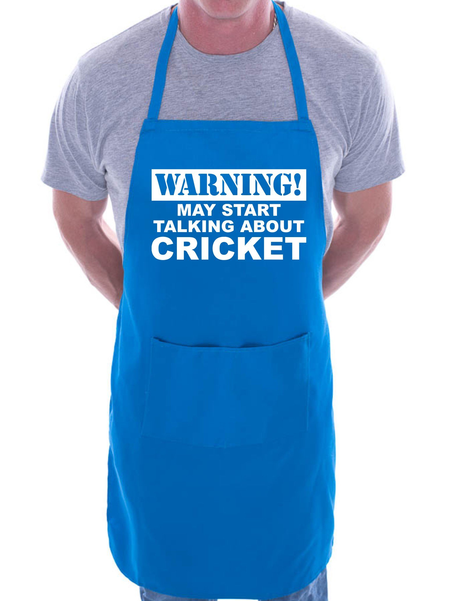 Print4U May Start Talking About Cricket BBQ Cooking Funny Novelty Apron Blue