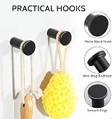 SAYAYO 4P Black SUS304 Stainless Steel Wall Mounted Coat Hooks Heavy Duty 33lbs view 4