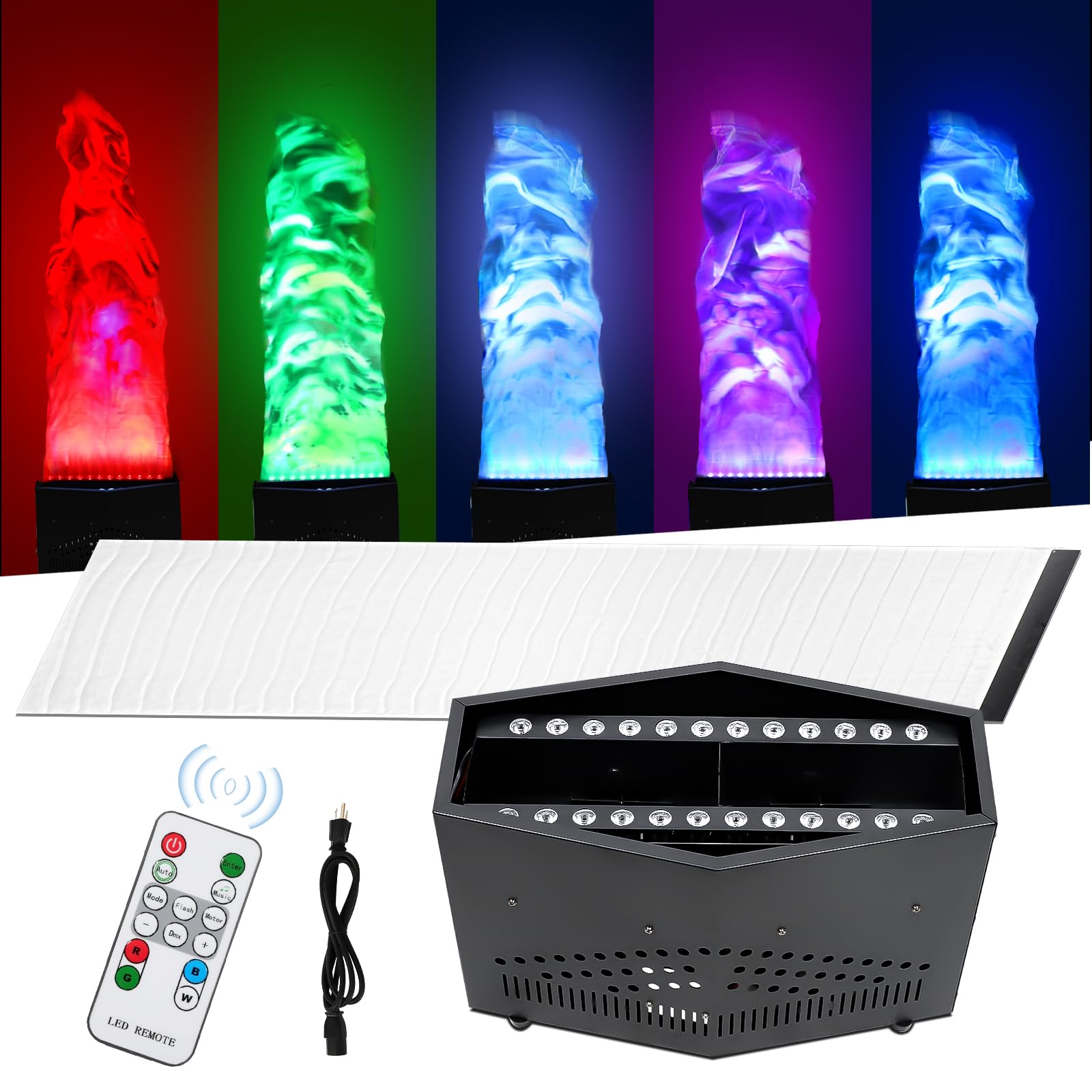 Photo 1 of ZLPOWER RGB Fake Fire Flame Light with 36 LED Light 5ft Artificial Simulated Flames Lamp Atmosphere Effect for Stage Halloween DJ Party Lighting Nightclub Campfire Party Special Holiday