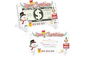 CroBlissful Christmas Money Holders for Cash Acrylic Holiday Money Gift Card Holders Funny Ways to Give Cash Xmas Cash Gift for Men Women Christmas Festive(Snowman)