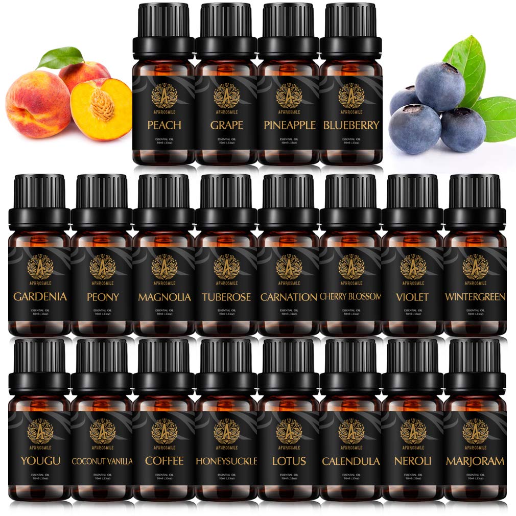 100% Pure Neroli Essential Oil Set for Diffuser, Therapeutic Grade Carnation Essential Oil Kit for Humidifier,20x10ml Aromatherapy Violet Essential Oils Set-Coffee,Lotus,Tuberose,Peony Oils.for Home