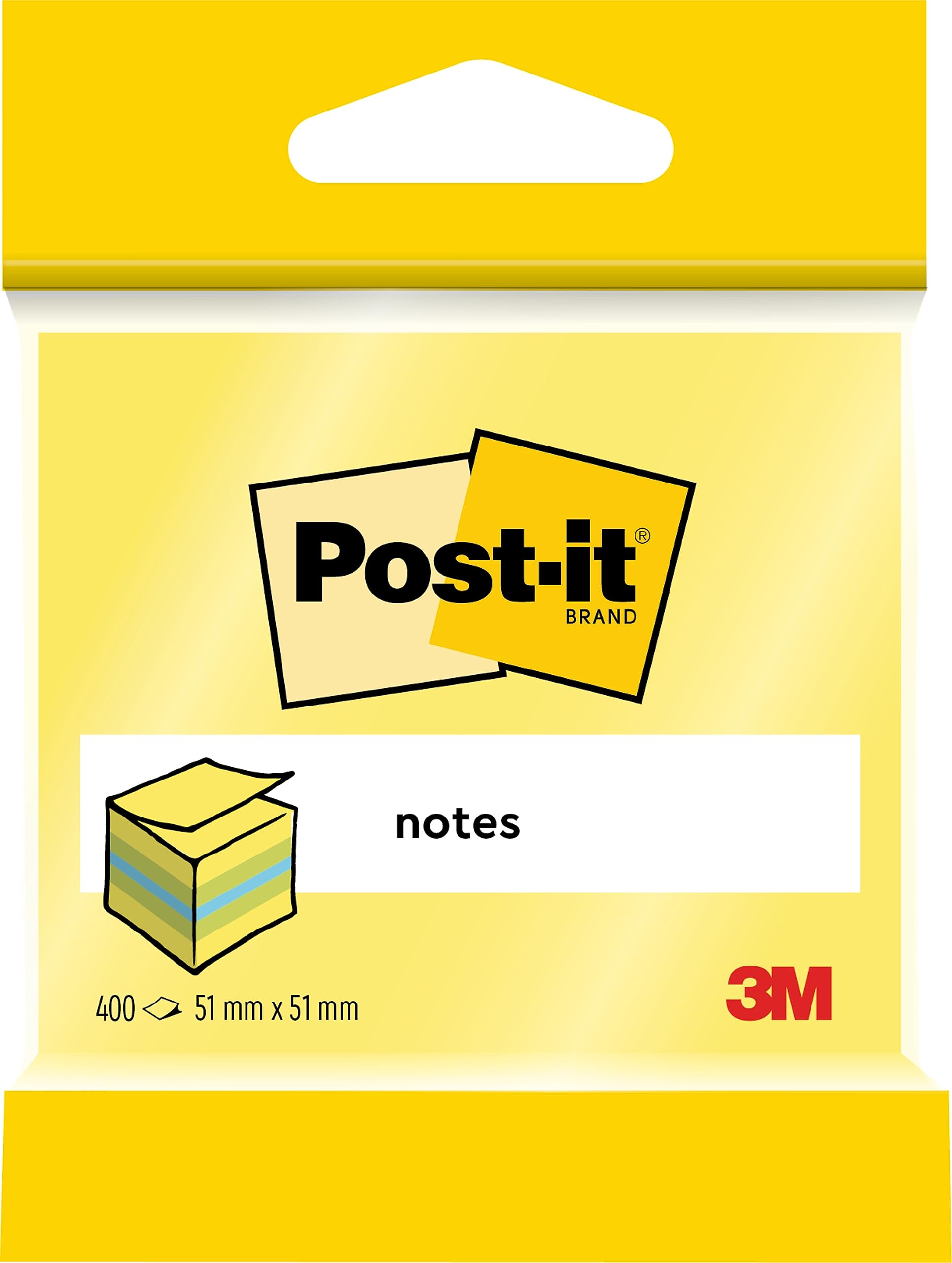 Post-it Notes Mini Cube Mix Lemon Colours 51 mm x 51 mm 400 Sheets/Pad 1 Pad/Pack