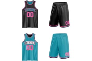 Custom Basketball Jersey Reversible Double Side Personalized Basketball Uniform Set Suit Printed Name Number for Men Youth