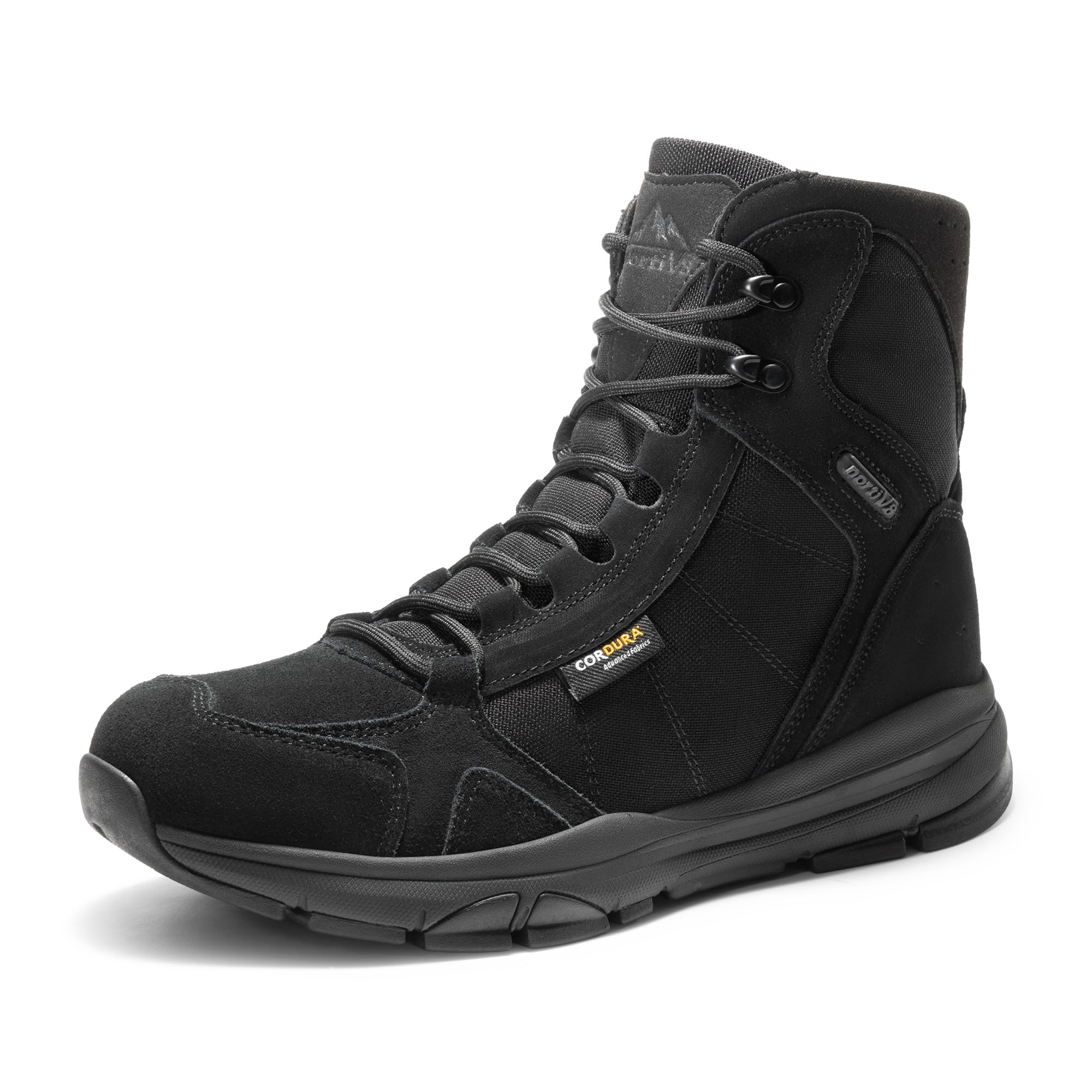 Photo 1 of NORTIV 8 Men's Lightweight Military Tactical Work Boots Outdoor Hiking Motorcycle Combat Boots,Size 7,All Black,SNMT221M
