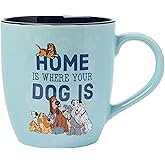 Silver Buffalo Disney Classics Dogs Home Is Where Your Dog Is Featuring 101 Dalmatians, Lady and the Tramp, The Fox and the Hound, and Oliver & Company Ceramic Mug, 18 Ounces