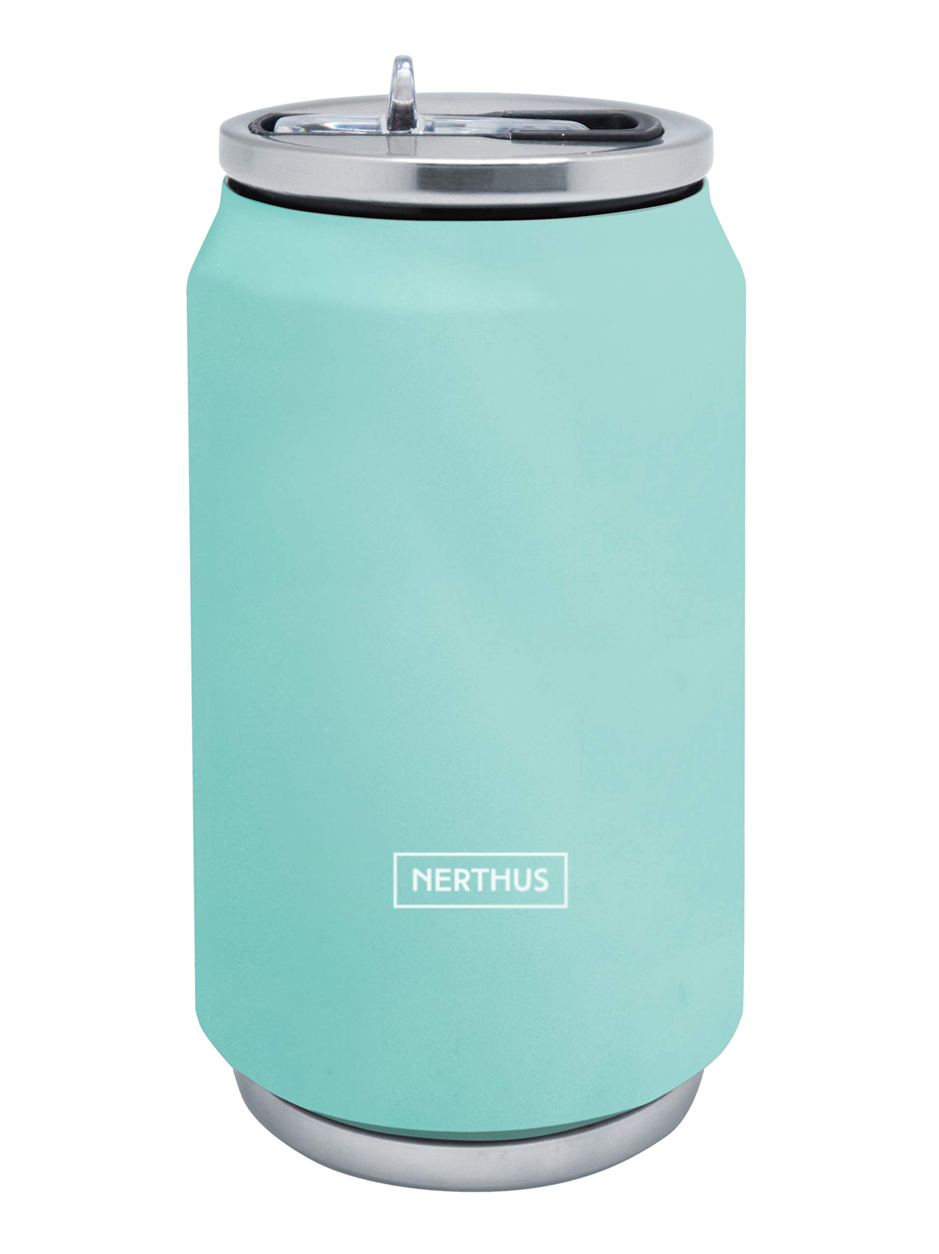 NERTHUS FIH 786 Double Wall Isothermal Can Turquoise 330 ml, Stainless Steel, Silicone Gasket, BPA Free, 18/8
