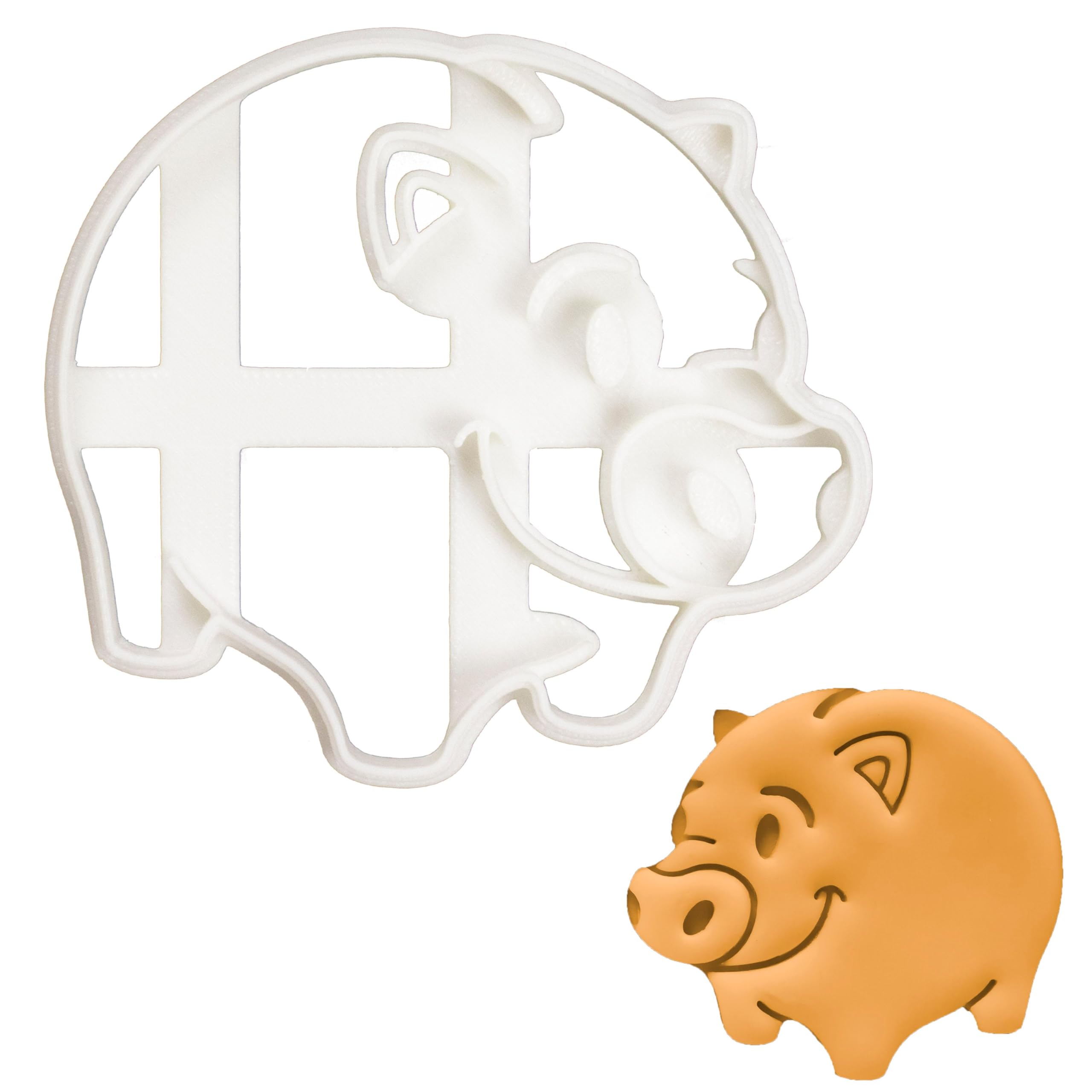 BAKERLOGY Piggy Bank Cookie Cutter - Detailed Biscuit Cutter Design for Baking and Crafts, Ideal on Fondant, Dough, Clay