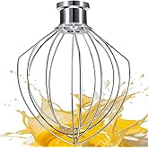 NewlyArt K45WW Whisk Attachment Fits KitchenAid, 6 Wire Whip for 4.5 5 Quart KitchenAid Tilt-Head Stand Mixer,Compatible with