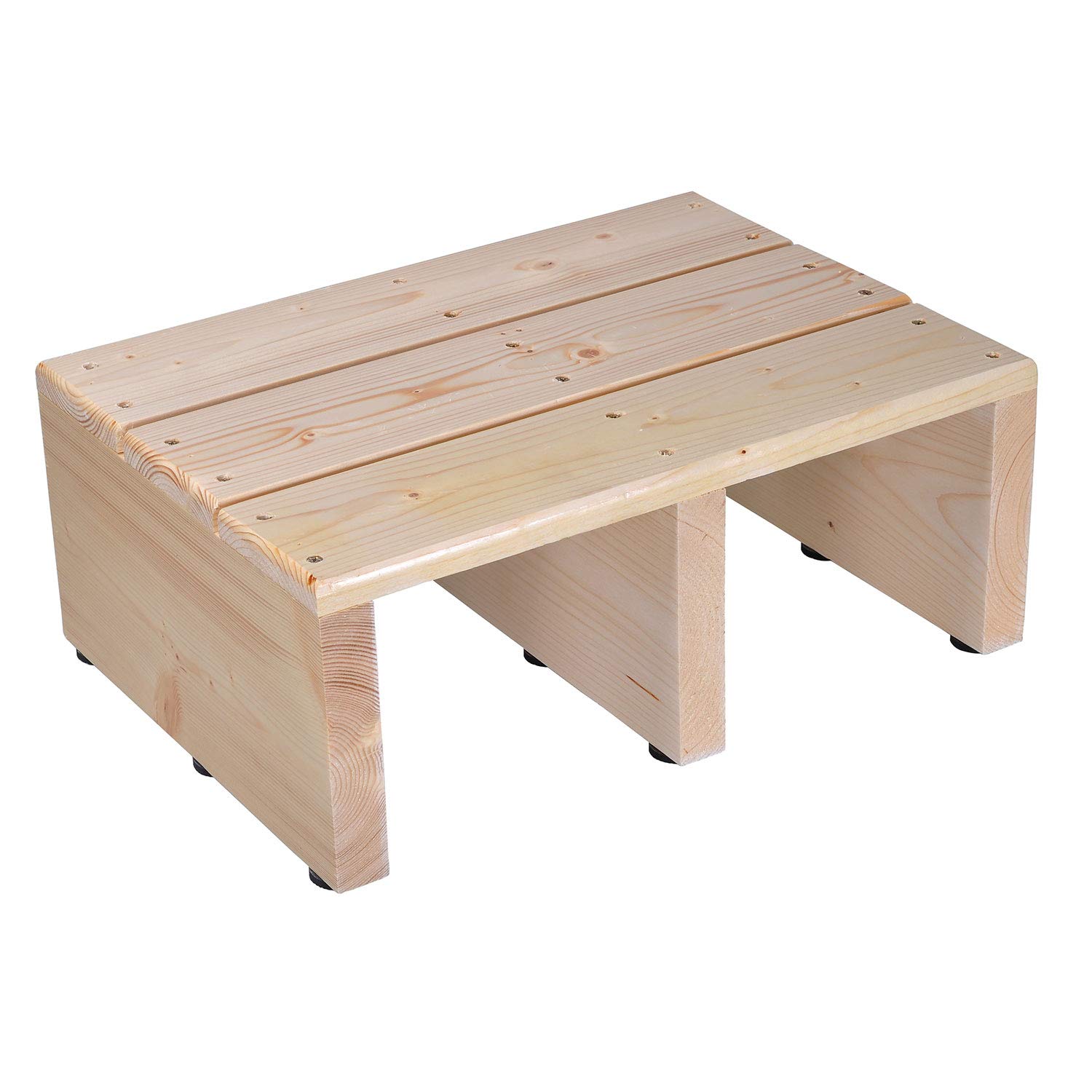 ECROCY Wooden Bedside Step Stool Indoor & Outdoor Mobility Step Stool for Kitchen, Bathroom, Bedroom, Garden, Kids or Adults - 16.5 Inches x 11.8 Inches x 6.1 Inches