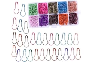 Mayboos 300 Pieces Safety Bulb Pins,10 Colors Calabash Crochet Stitch Markers, Metal Safety Pins for Knitting and DIY Project with Storage Box