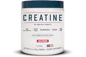 BioSteel Stackables Creatine Monohydrate Powder, Gluten Free and Non-GMO Formula, Unflavoured, 72 Servings
