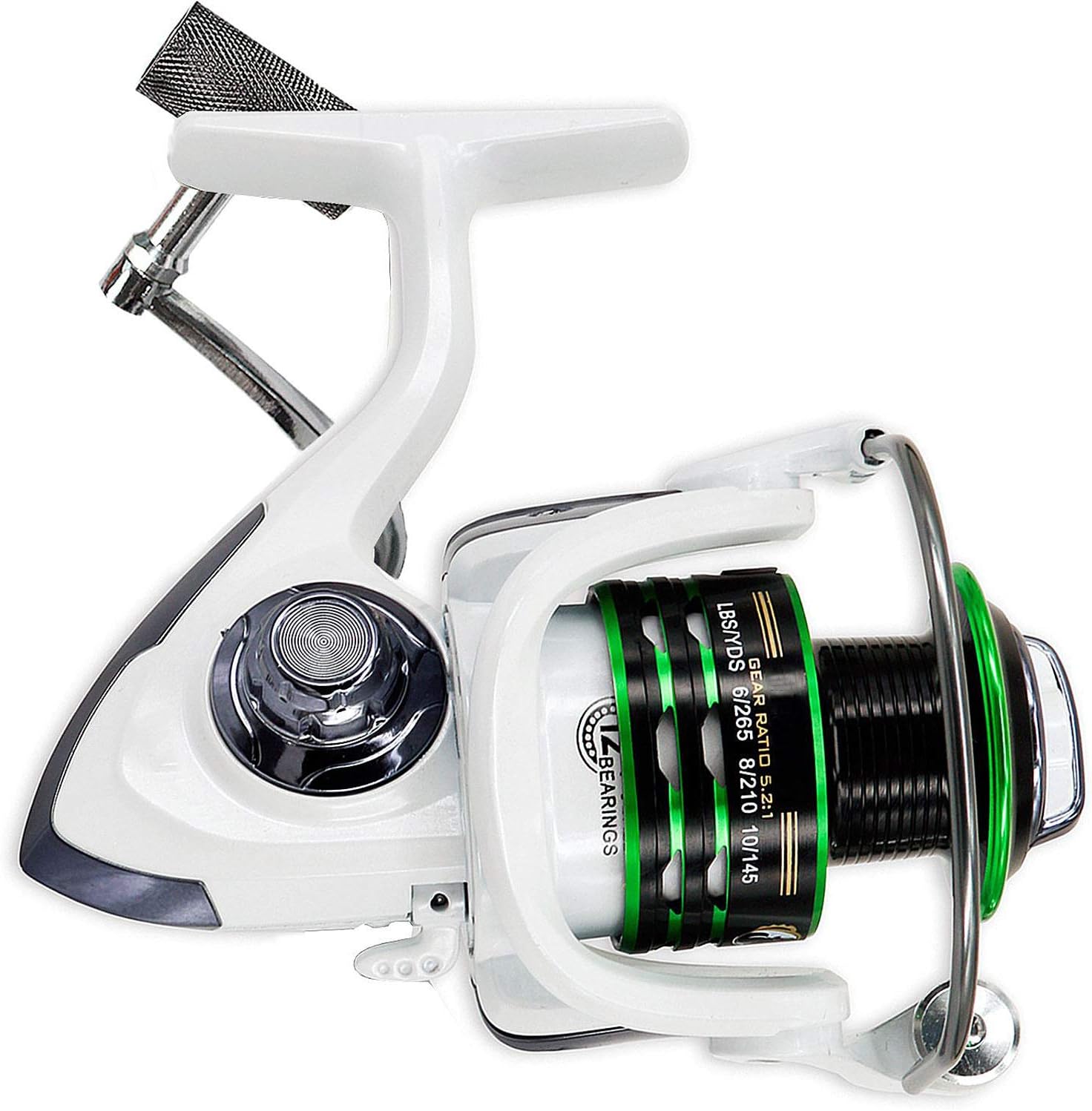 Thekuai Spinning Fishing Reel for Freshwater Saltwater 12 + 1 Ball Bearings Left Right Interchangeable Collapsible Handle 1000 to 7000 Series
