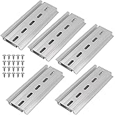 10 Piece Aluminum DIN Rails, 4 Inches Long, 35mm Wide, 7.5mm High, Top Hat Slotted DIN Rail, with 20 Pcs MXU-DIN-100 Extra Pr