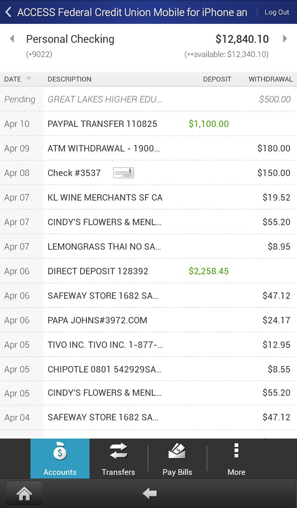 Access Federal Credit Union Mobile for Android
