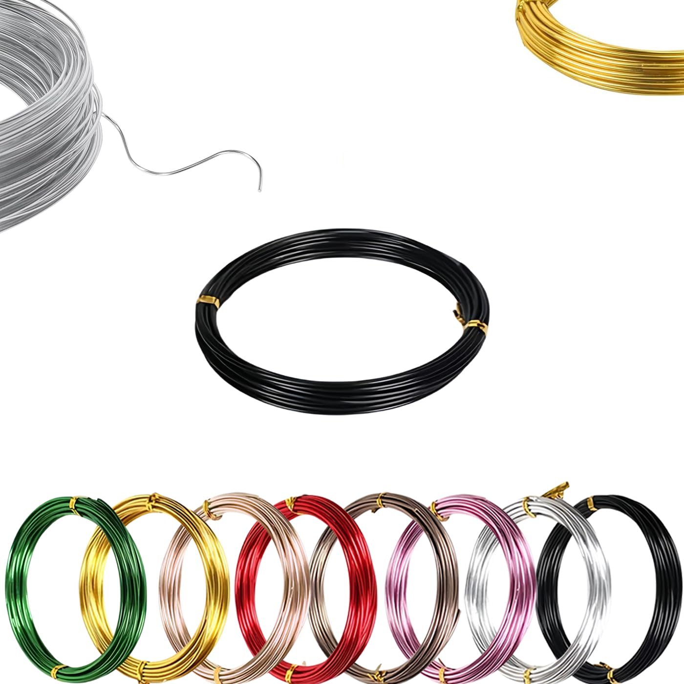 45m Black Aluminum Craft Wire 1mm 18 Gauge,Thin Crafting Bendable Sculpting Copper Wires,Weaving Wrapping Florist Metal Wire for Jewellery Making,Modelling,Bead Floral Making Skeleton Wires