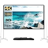 Projector Screen and Stand 100 Inch Portable Outdoor Projection Screen 16:9 4K HD Movie Projection Screen with Carry Bag for 