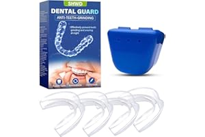 MGDYSS Mouth Guard for Clenching Teeth at Night, Professional Night Guards for Teeth Grinding with Hygiene Case，4pcs