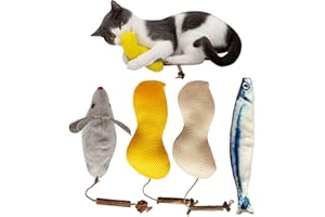 miwoowim 4Pcs Catnip Toys, Cat Toys, Cat Toys for Indoor Cats, Catnip Toys for Cats, Cat Toys with Catnip, Interactive Cat Toy, Cat Chew Toy, Cat Pillow Toys, Cat Toys for Kittens Kitty
