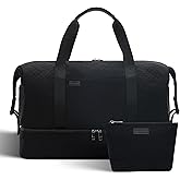GAYUAPEIA Women's Weekender bag Travel Duffel Bag with Shoe Compartment 21-inch Airline-Approved Carry-On, 2-Piece Overnight Bag Set Personal Item Luggage