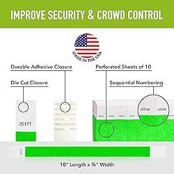 10,000 WristCo Neon Green Tyvek Wristbands for